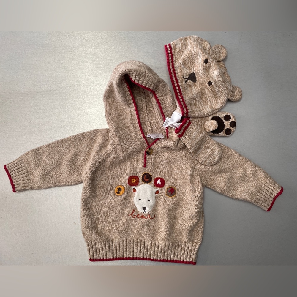 Gymboree 3 piece boys Bear sweater set 6-12 months NWOT